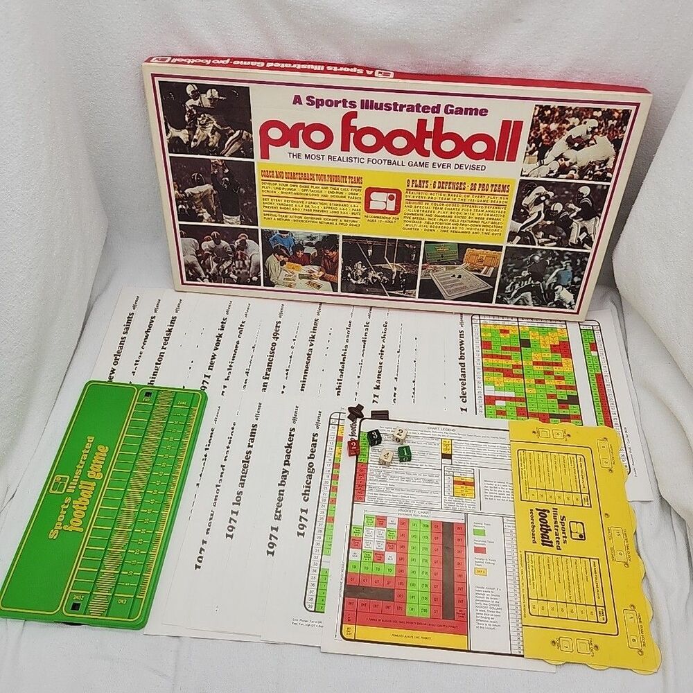 Game 1972 Sports Illustrated Pro Football Realistic Offense Defense Complete VTG